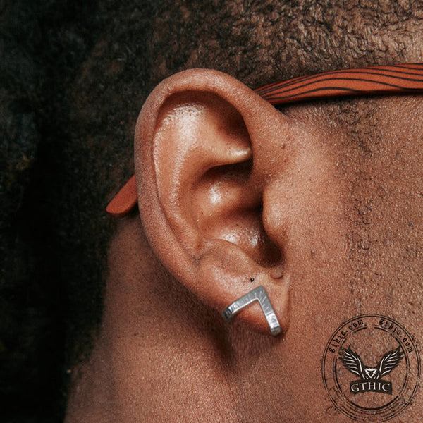 Simple V-shaped Stainless Steel Earrings | Gthic.com