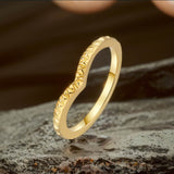 Simple V Shaped Curved Stainless Steel Ring | Gthic.com