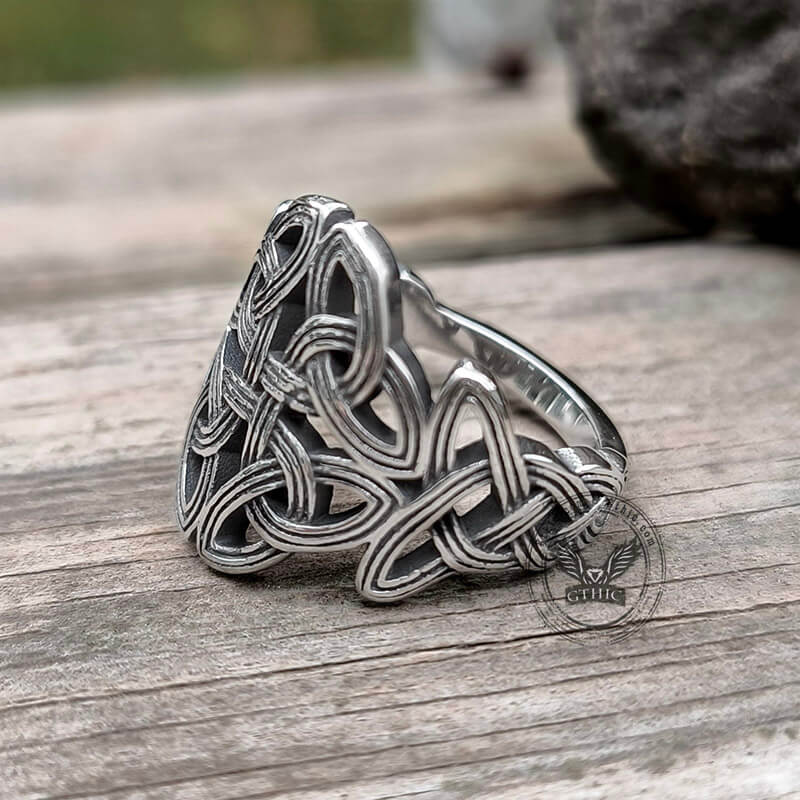 Simple Viking Celtic Knot Stainless Steel Ring | Gthic.com