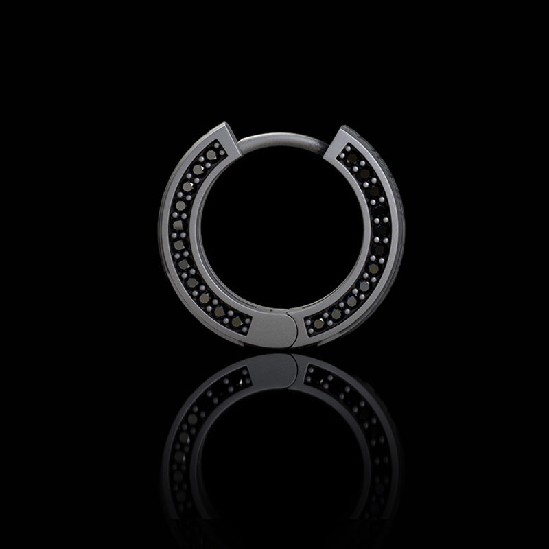 Simple Viking Runes Zircon Sterling Silver Stud Earrings | Gthic.com