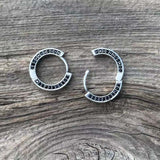 Simple Viking Runes Zircon Sterling Silver Stud Earrings