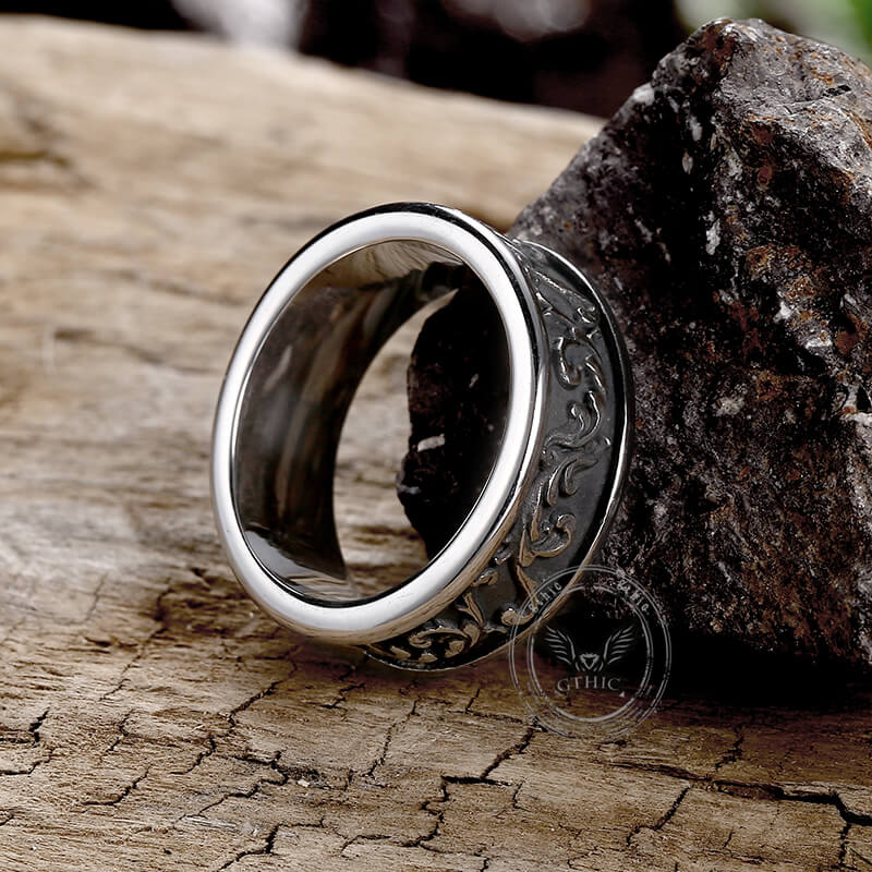 Simple Vine Pattern Stainless Steel Ring | Gthic.com