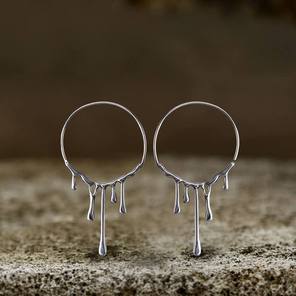 Simple Water Drop Shape Stainless Steel Retro Earrings 01 | Gthic.com