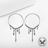 Simple Water Drop Shape Stainless Steel Retro Earrings