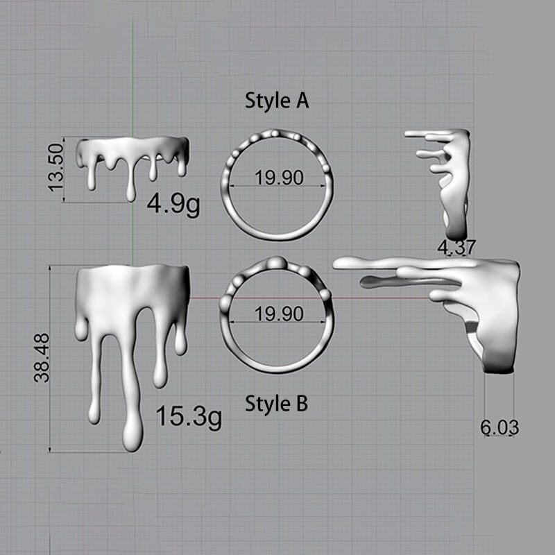 Simple Water Drop Shape Sterling Silver Ring