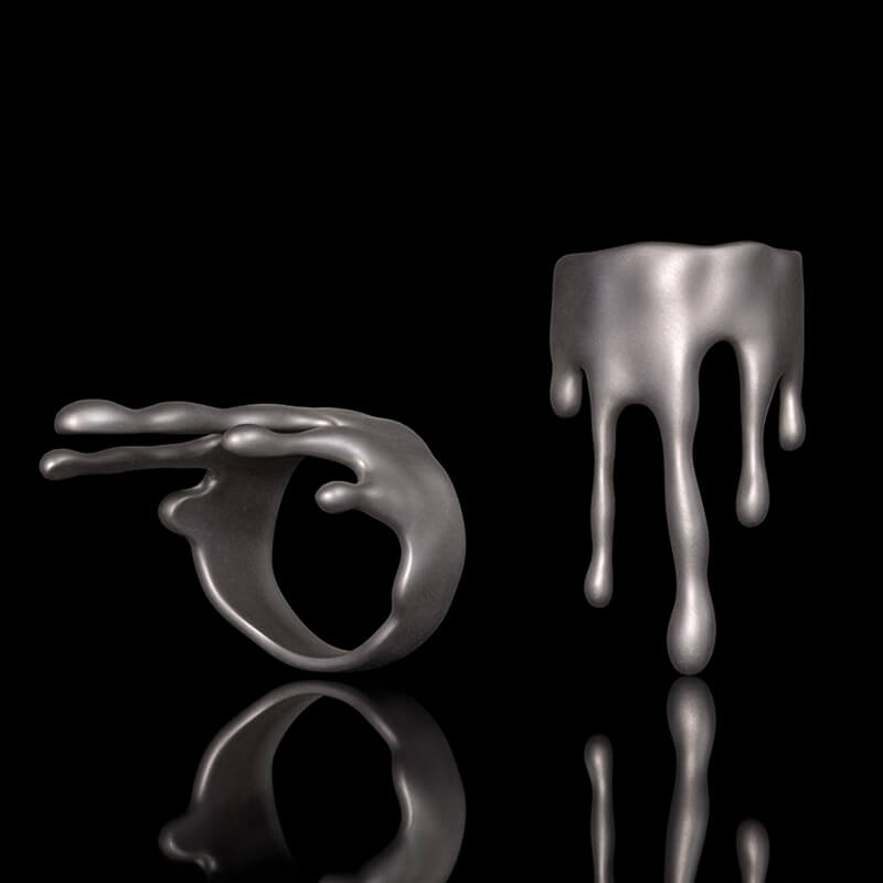 Simple Water Drop Shape Sterling Silver Ring 02 | Gthic.com