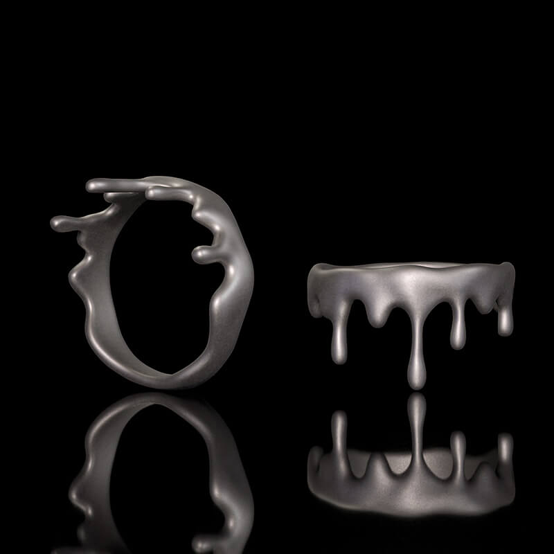 Simple Water Drop Shape Sterling Silver Ring 03 | Gthic.com