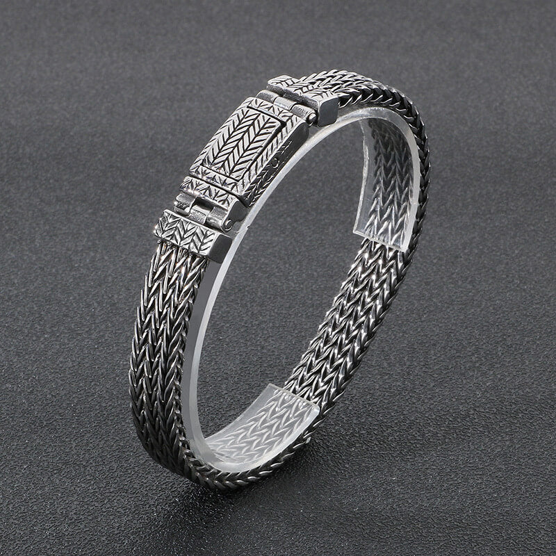 Simple Wheat Braided Stainless Steel Bracelet | Gthic.com