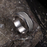 Simple Woven Mesh Design Stainless Steel Ring