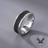 Simple Woven Mesh Design Stainless Steel Ring