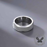 Simple Woven Mesh Design Stainless Steel Ring