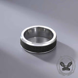 Simple Woven Mesh Design Stainless Steel Ring