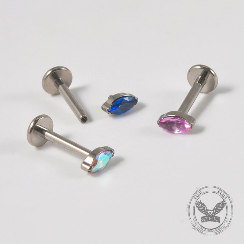 16G gekreuzter Knochen-Totenkopf-Titan-Piercing-Lippenring