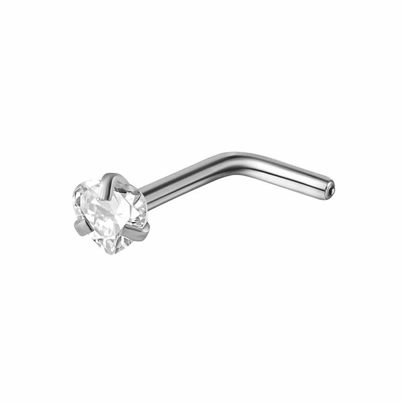 Simple Zircon Inlaid G23 Titanium Nose Stud