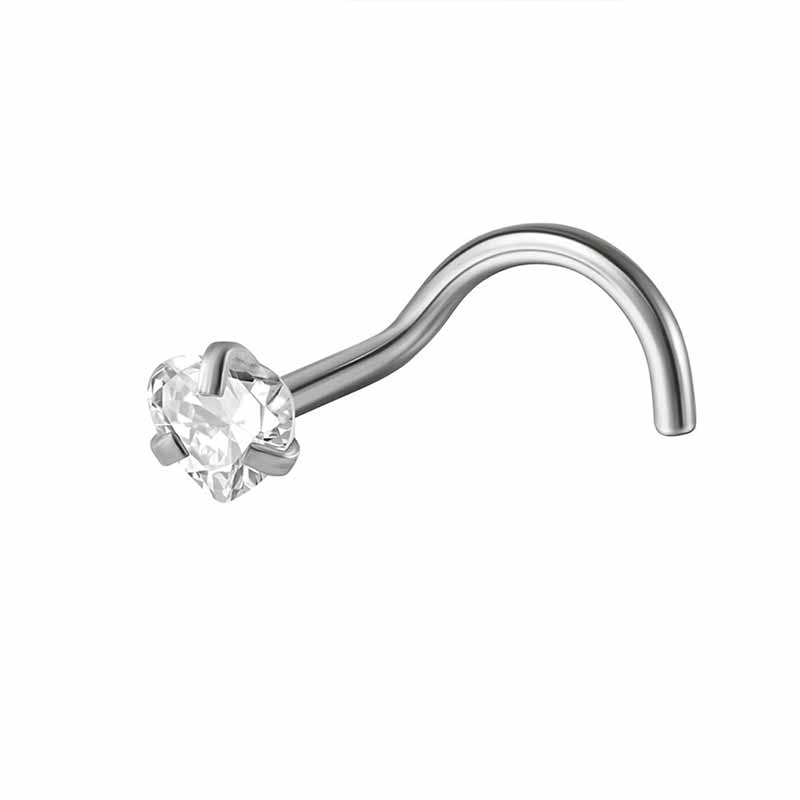 Simple Zircon Inlaid G23 Titanium Nose Stud