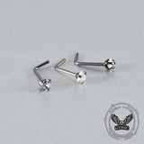 Simple Zircon Inlaid G23 Titanium Nose Stud