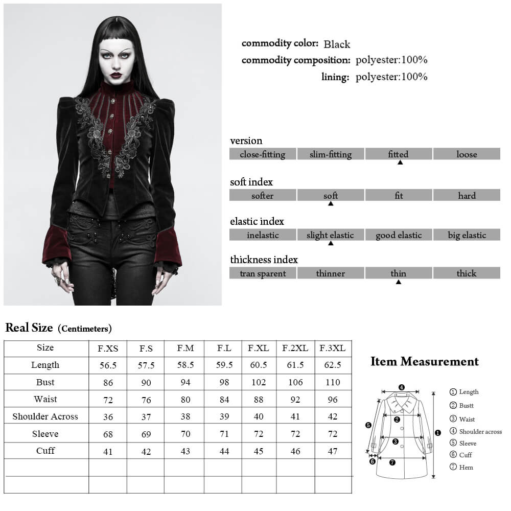 Chaqueta gótica de pana de sarga con cola de tijera