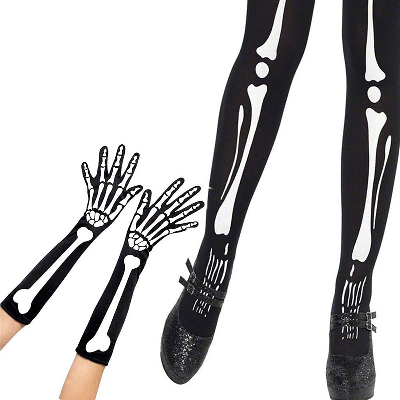 Skeleton Bones Luminous Gloves Socks Set | Gthic.com