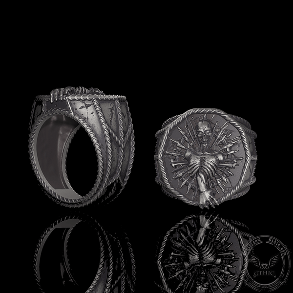 Skeleton Bones Sterling Silver Skull Ring | Gthic.com