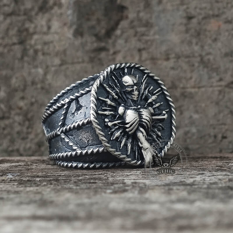 Skeleton Bones Sterling Silver Skull Ring