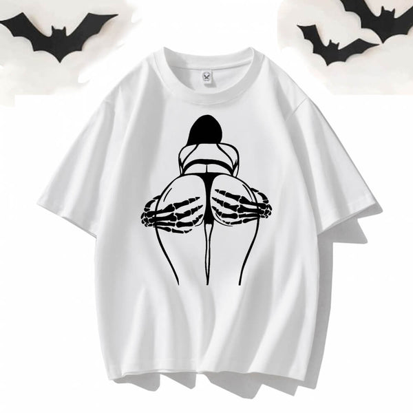 Skeleton Booty Crew Neck Short Sleeve T-shirt | Gthic.com