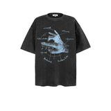 Skeleton Hands Grotesque Print Washed Cotton T-shirt