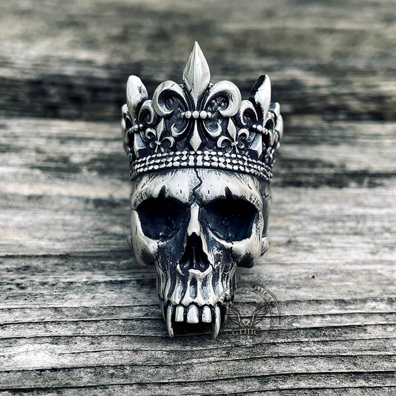 Scheletro King Crown Anello teschio in argento sterling