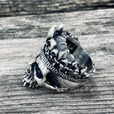 Skeleton King Crown Sterling Silver Skull Ring