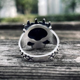 Skeleton King With Crown Sterling Silver Skull Ring