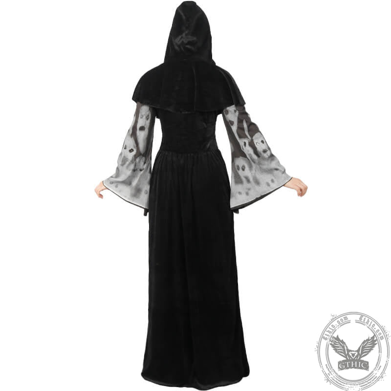 Skeleton Queen Gothic Dress Halloween Costume