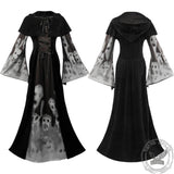 Disfraz de Halloween con vestido gótico de reina esqueleto