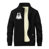 Skeleton Wedding Stand Collar Zip Fleece Sherpa Cardigan