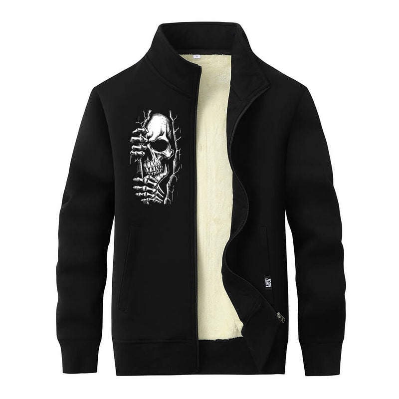 Skeletons in the Crack Stand Collar Zip Cardigan | Gthic.com