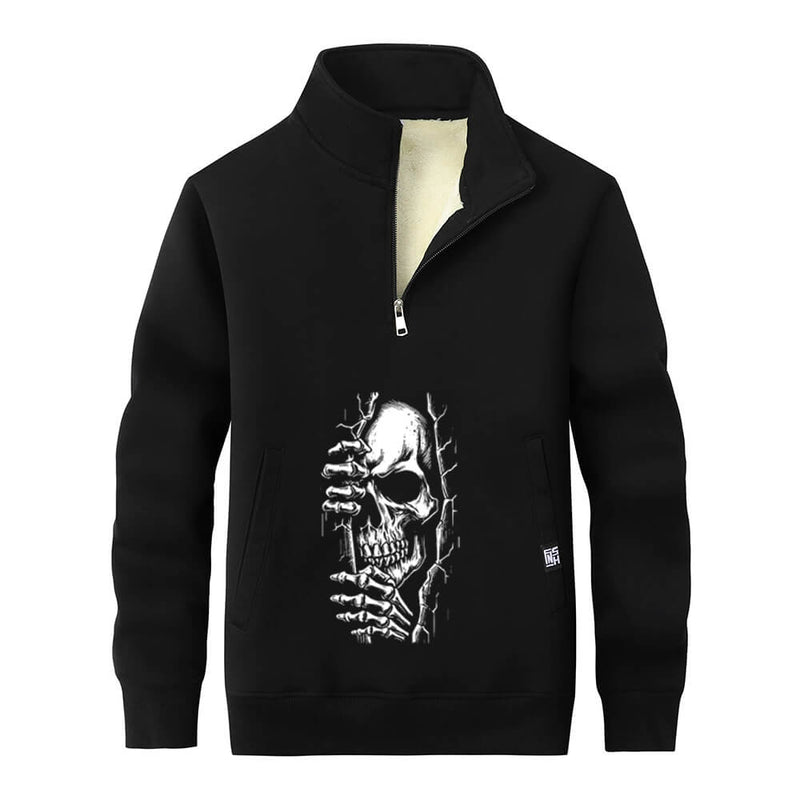 Skeletons in the Crack Stand Collar Zip Sweatshirt | Gthic.com