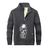 Skeletons in the Crack Stand Collar Zip Sweatshirt | Gthic.com