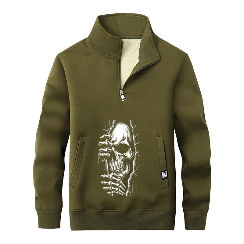 Skeletons in the Crack Stand Collar Zip Sweatshirt | Gthic.com