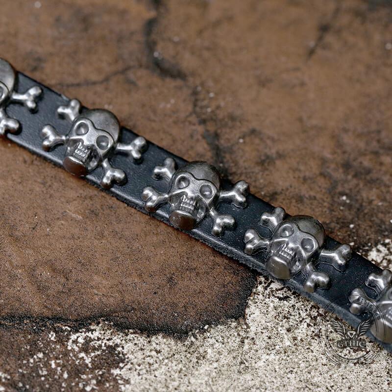 Mens Punk Rock Army Star Studded Genuine Leather Bracelet Wristband Cuff  Black | eBay