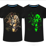Skull and Beauty Cotton Luminous T-shirt | Gthic.com