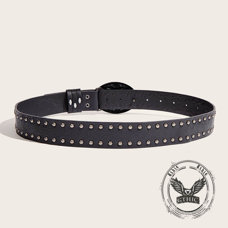 Skull And Snake Buckle Gothic Rivet PU Leather Belt | Gthic.com