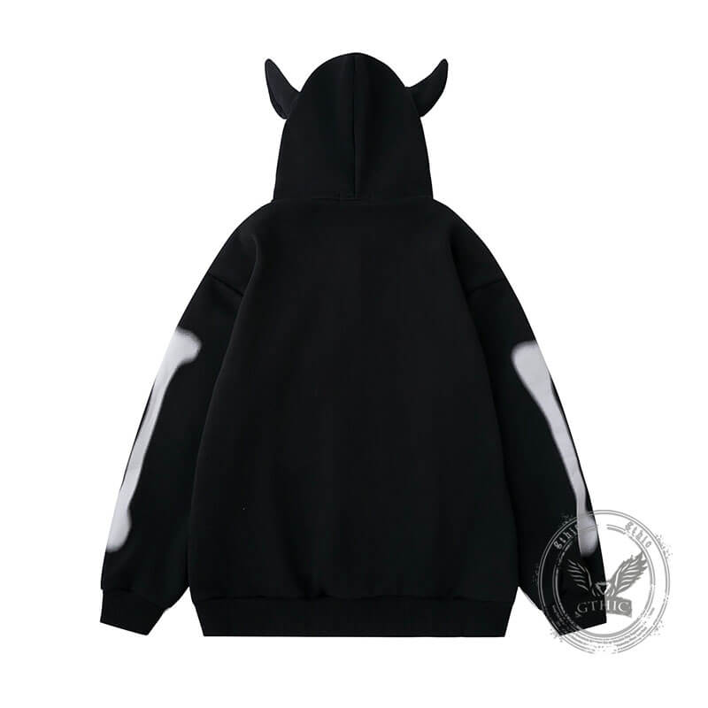 Skull Body Personalized Hoodie Coat/Gthic.com