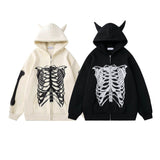 Skull Body Personalized Hoodie Coat/Gthic.com