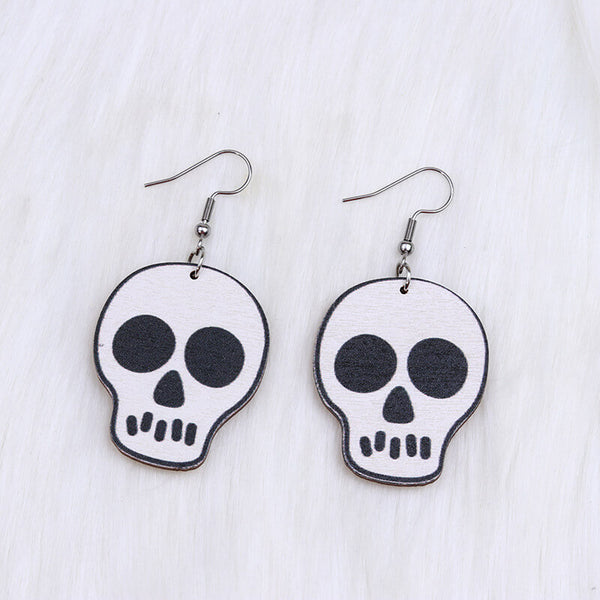 Skull Bones Acrylic Halloween Earrings