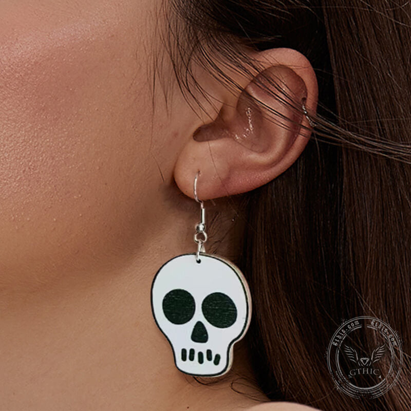 Skull Bones Acrylic Halloween Earrings