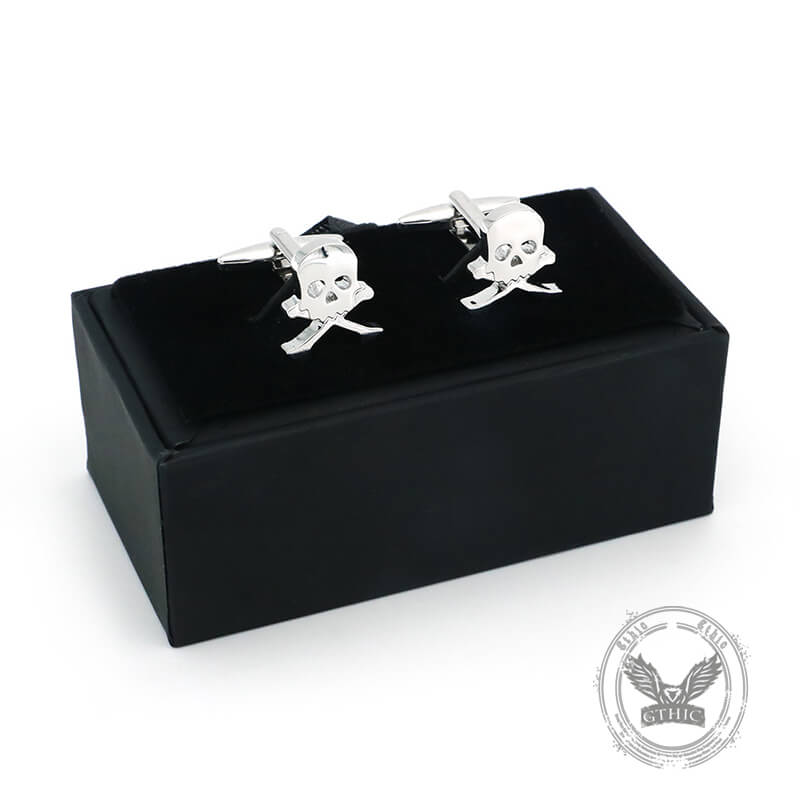 Pirata Con Cappello Gemelli In Ottone Con Teschio