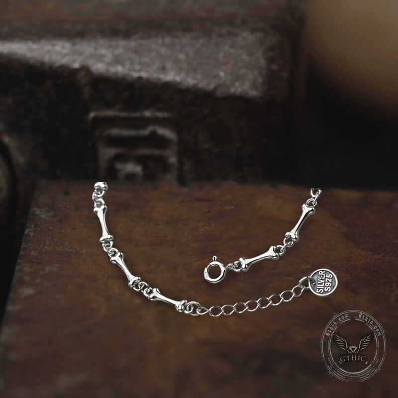 Skull Bones Sterling Silver Bracelet | Gthic.com