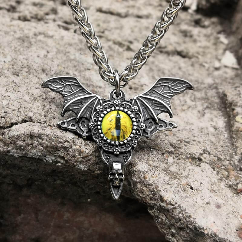 Skull Butterfly Demon Eye Stainless Steel Pendant | Gthic.com