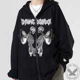 Skull Butterfly Polyester Hoodie Coat | Gthic.com