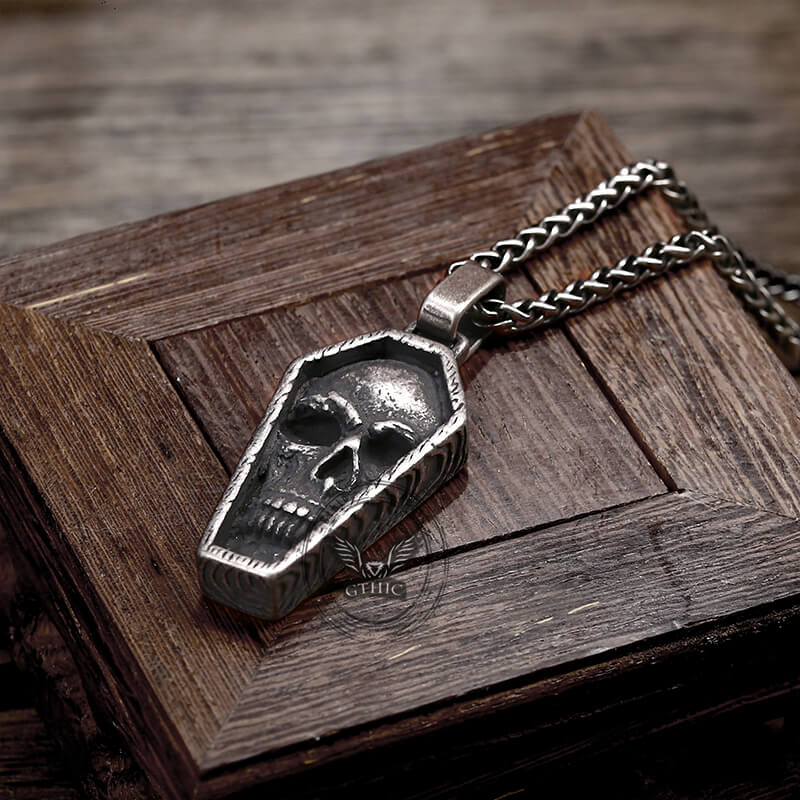 Skull Coffin Stainless Steel Pendant