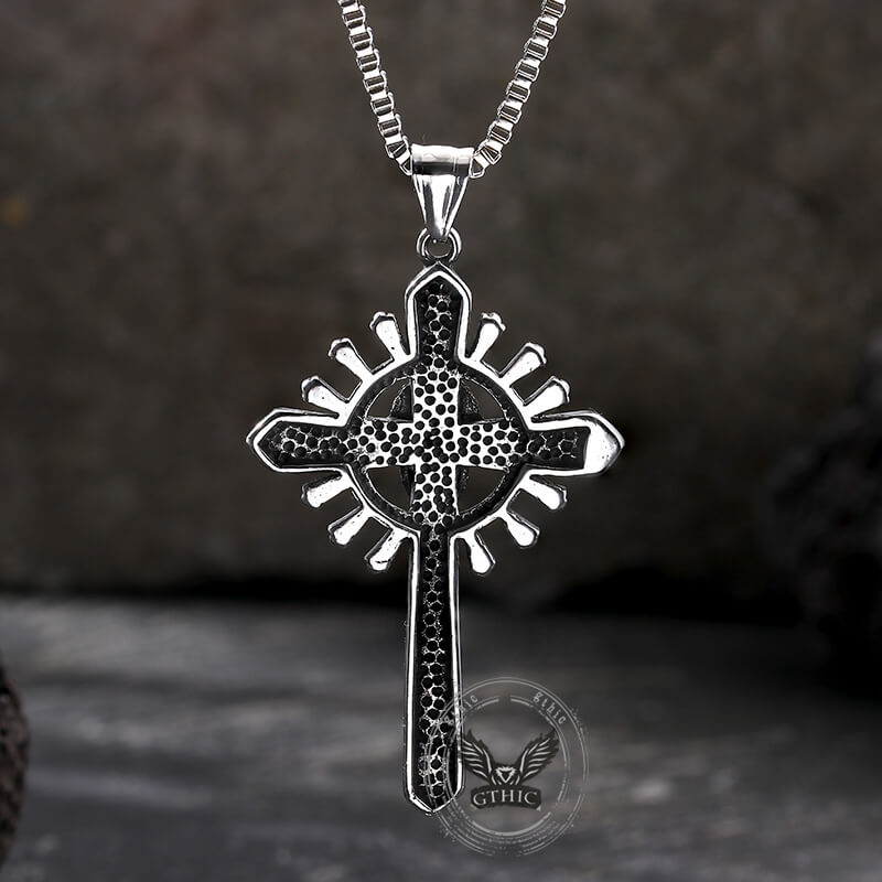 Skull Cross Stainless Steel Pendant Necklace