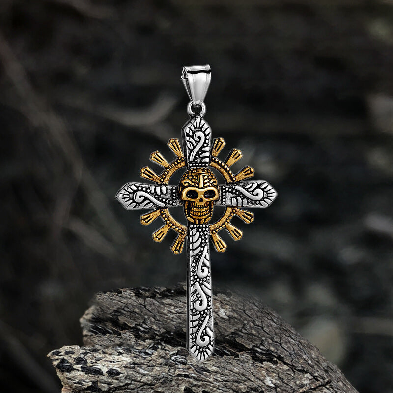 Skull Cross Stainless Steel Pendant Necklace